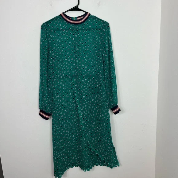 Ted Baker Sibella Green Floral Sheer Dress Sz 0 - Picture 3 of 14